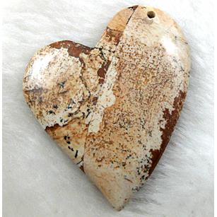 stromatolite heart pendant, gemstone