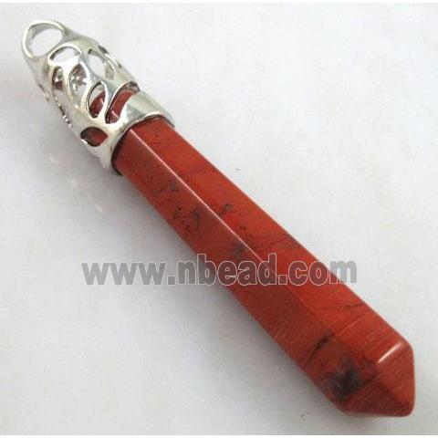Red Jasper gemstone pendant, stick, point