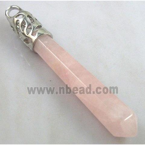 Rose Quartz Stone pendant, stick, point