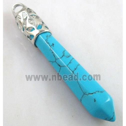 Turquoise Stone Pendant, stick, point