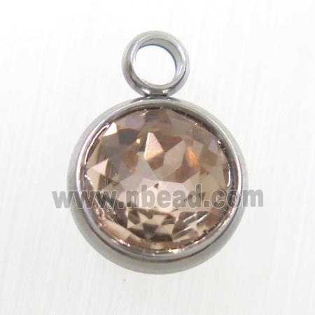 crystal glass pendant, champagne, stainless steel