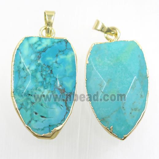 blue turquoise pendant, arrowhead