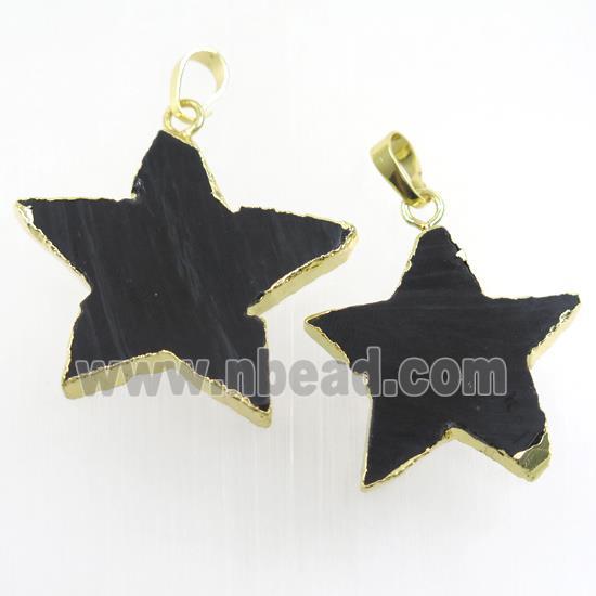 black onyx pendant, star