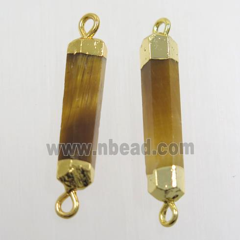 gold Tiger eye stone connector, stick