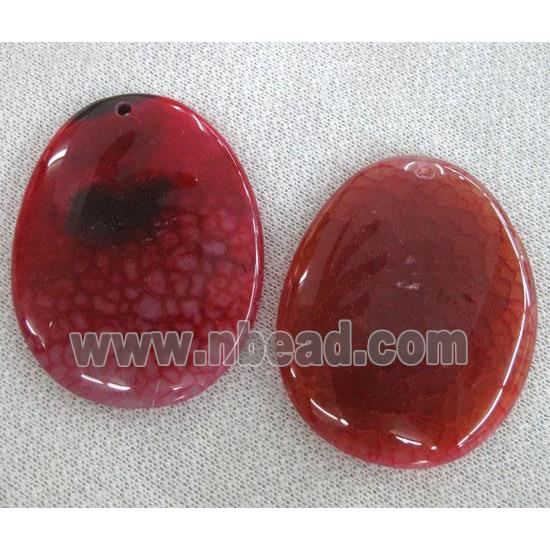 red agate stone pendant, slice
