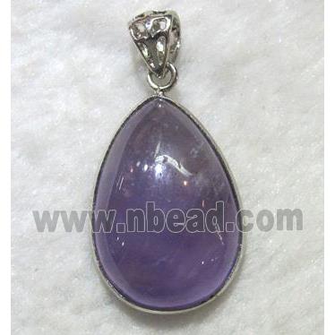 purple Chalcedony teardrop pendant
