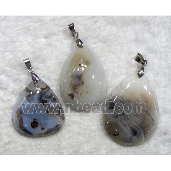 mixed Heihua Agate pendant