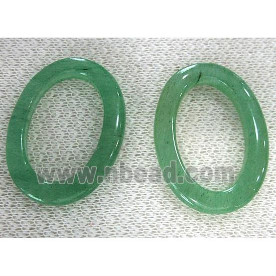 green Aventurine, oval ring linker