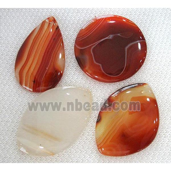 red agate pendant, mixed shape