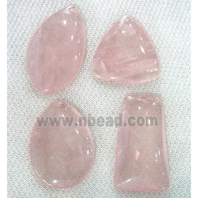 rose quartz stone pendant, mixed