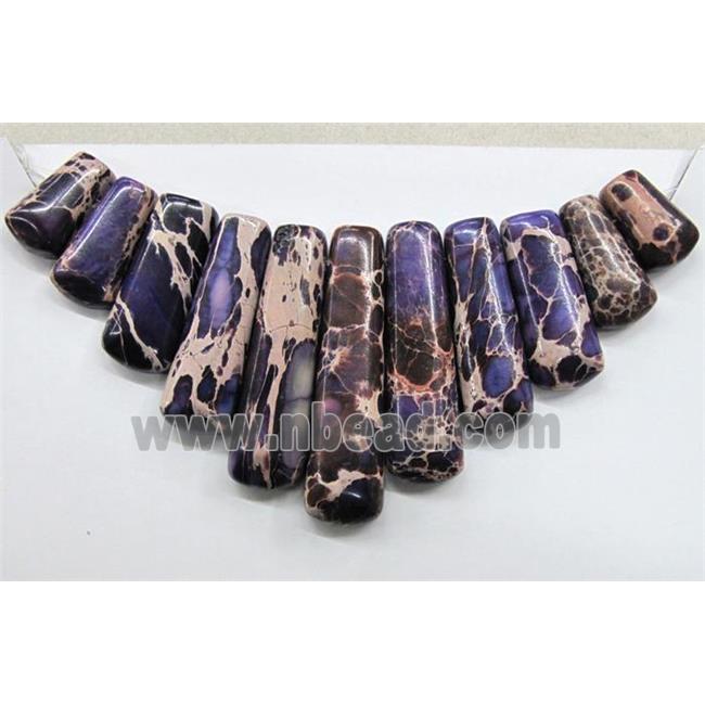 Purple Imperial Jasper Stick Pendant For Necklace
