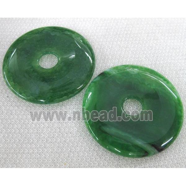 agate pendants, donut, green