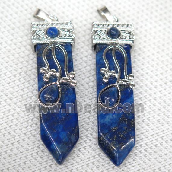 blue Lapis Lazuli arrowhead pendant