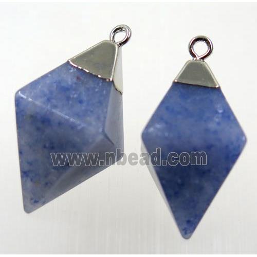 blue Aventurine pendant, silver plated