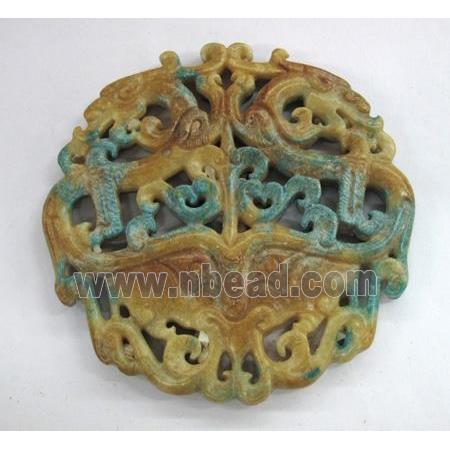 mixed Chinese Henan Jade pendants, carved