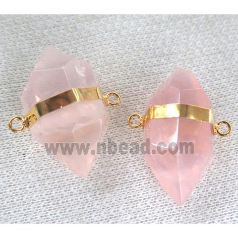 rose quartz connector with double point