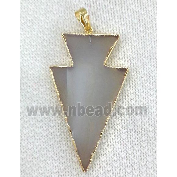 gray Agate arrowhead pendant