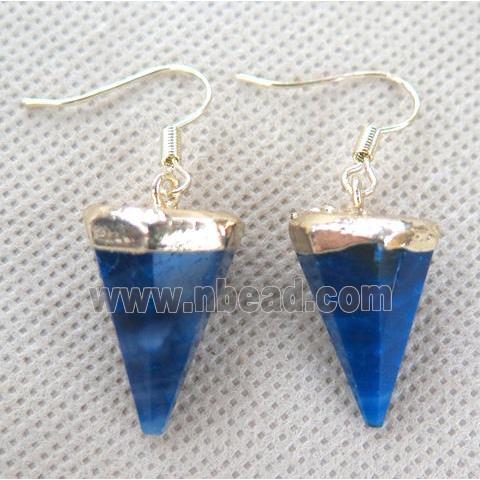 agate earring, diamond, blue