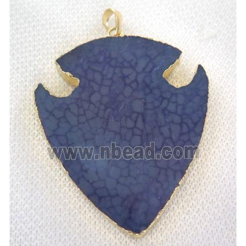agate pendant, arrowhead, purple