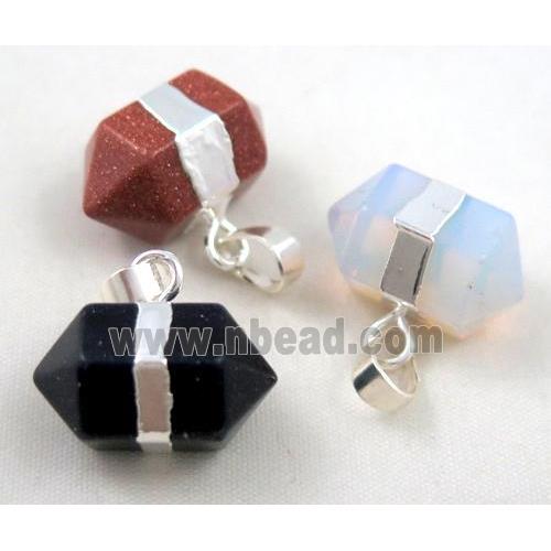 mixed gemstone bullet pendant