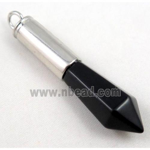 black onyx bullet pendant