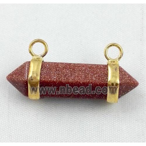 gold sandstone pendant with 2-holes, bullet