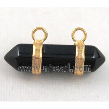black agate pendant, bullet