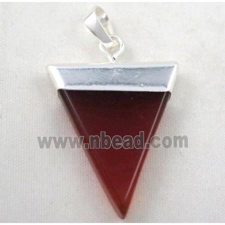 red agate pendant, triangle
