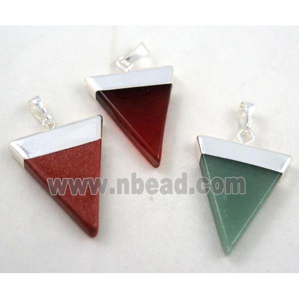 mixed gemstone pendant, triangle