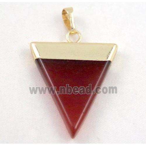 red agate pendant, triangle