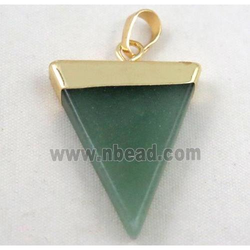 green aventurine pendant, triangle