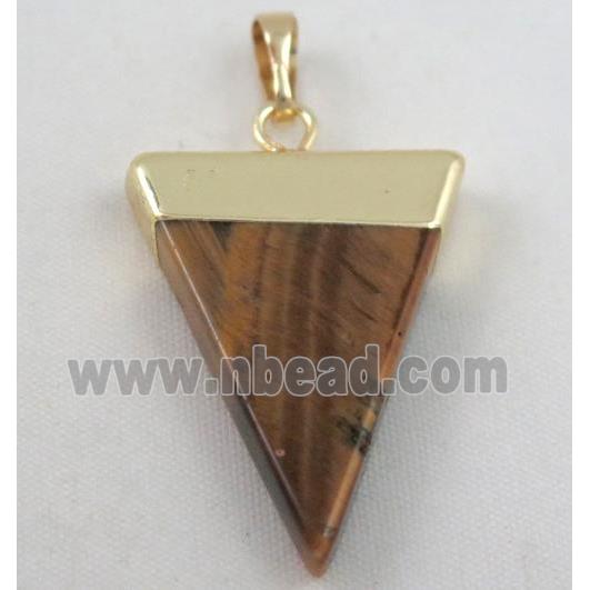 tiger eye stone pendant, triangle