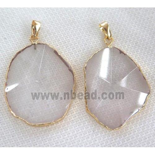 clear quartz pendant, freeform, point
