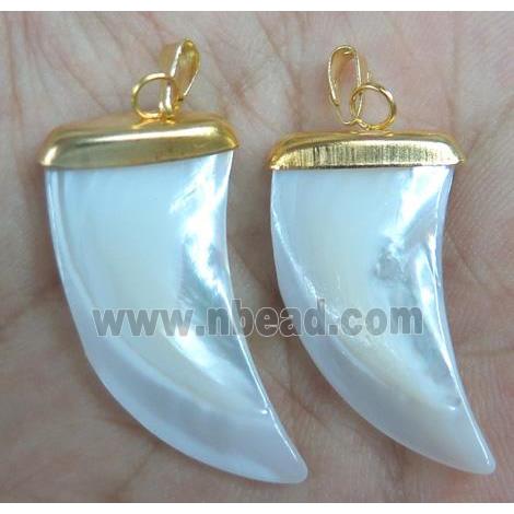 pearl shell horn pendant