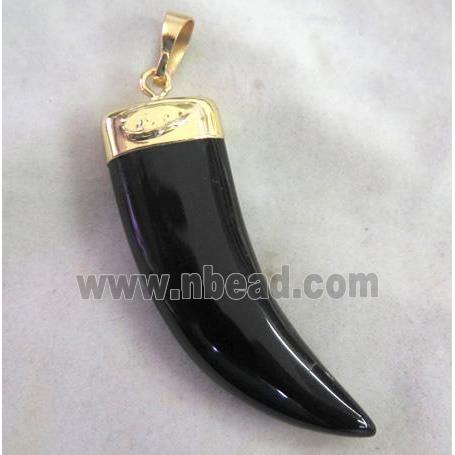 black onyx horn pendant
