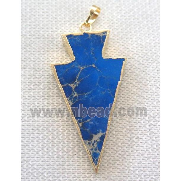 blue Sea Sediment jasper pendant, arrowhead