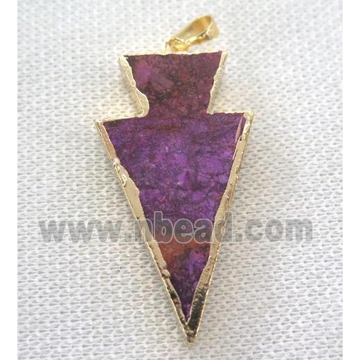 purple Sea Sediment jasper pendant, arrowhead