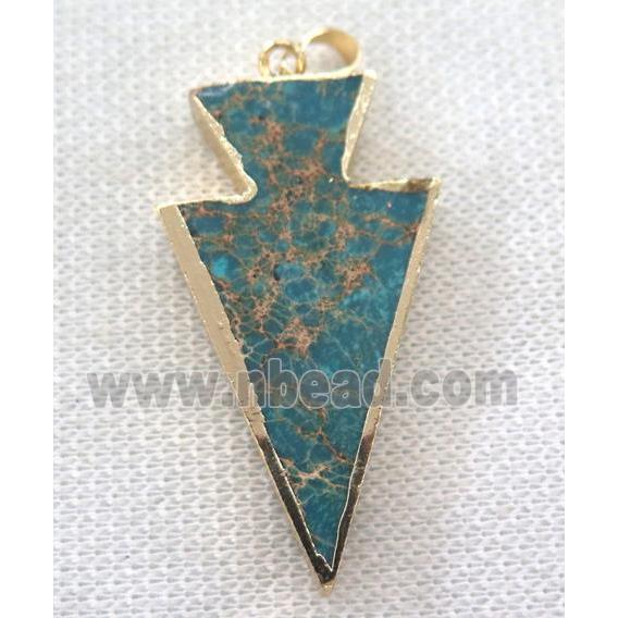 blue Sea Sediment jasper pendant, arrowhead
