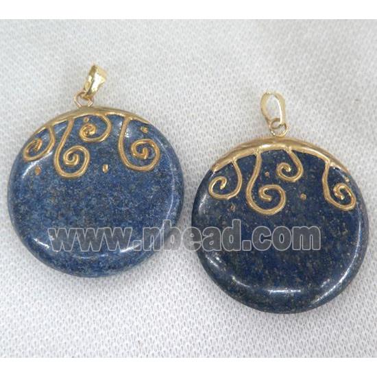 Lapis Lazuli pendant, flat-round