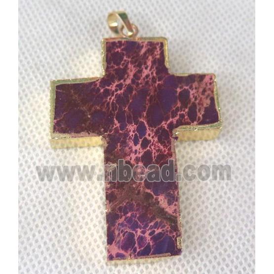 purple Sea Sediment cross pendant