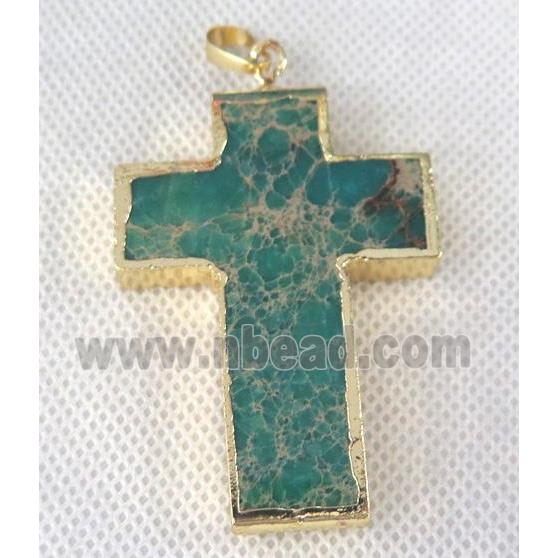 green Sea Sediment cross pendant