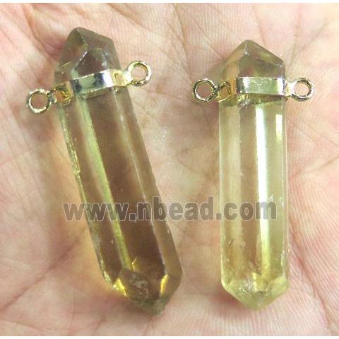 golden Smoky Quartz pendant, bullet