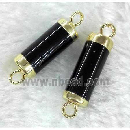 black onyx connector, tube, gold plated