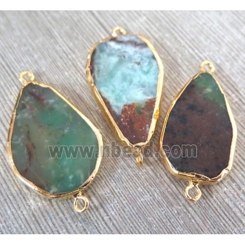 Australian Chrysoprase Connector, gold plated