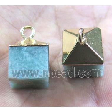 Amazonite pendant, cube
