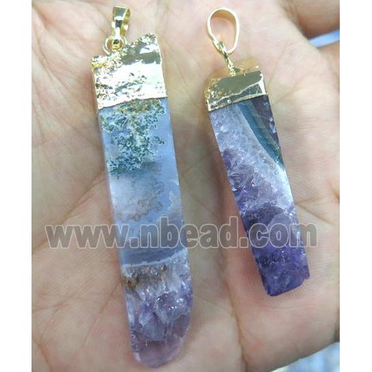 Amethyst pendant, purple, stick