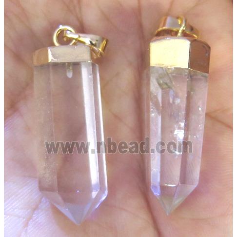 clear quartz bullet pendant