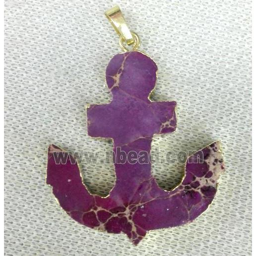 purple Sea Sediment Jasper anchor pendant