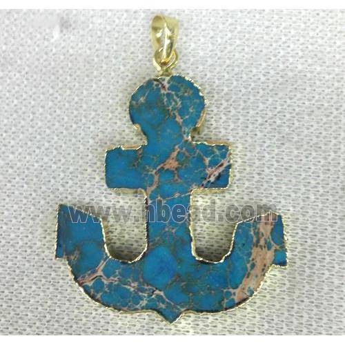 blue Sea Sediment Jasper anchor pendant
