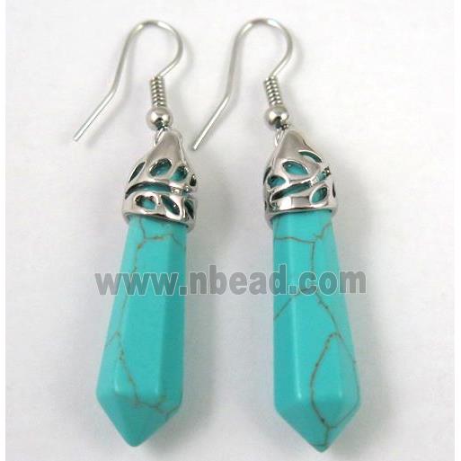 green turquoise stick earring
